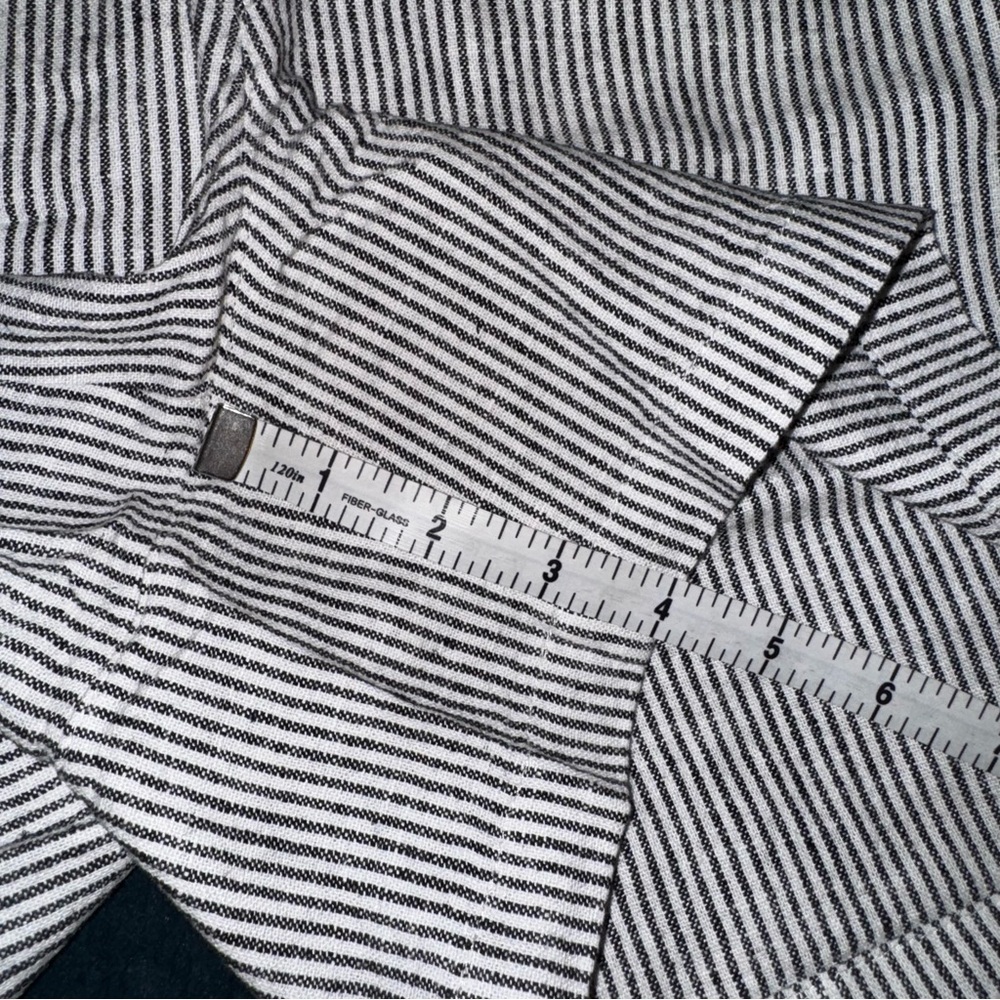 NEW! J. CREW Factory Linen Blend Striped Drawstring Shorts Grey/Wh. 3X GORGEOUS - Picture 9 of 12